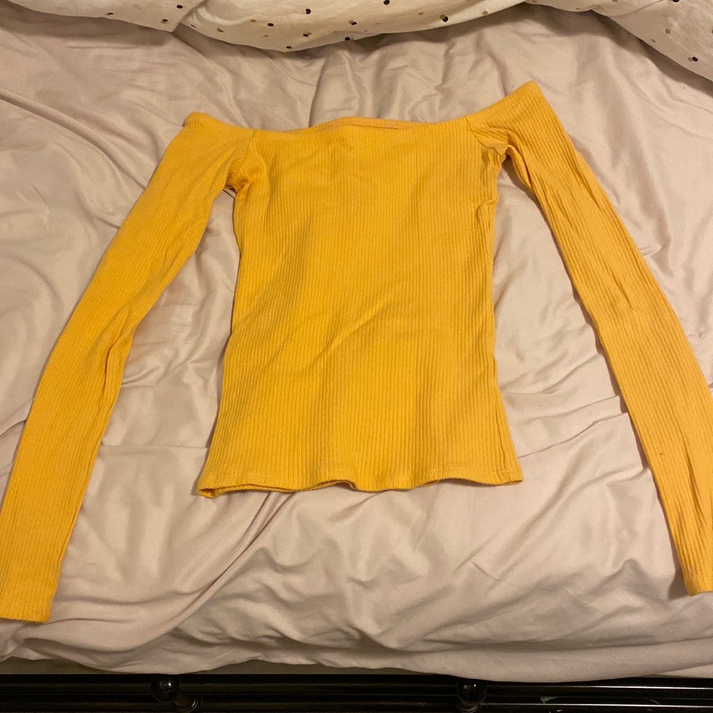 Yellow off the shoulder Hollister long sleeve